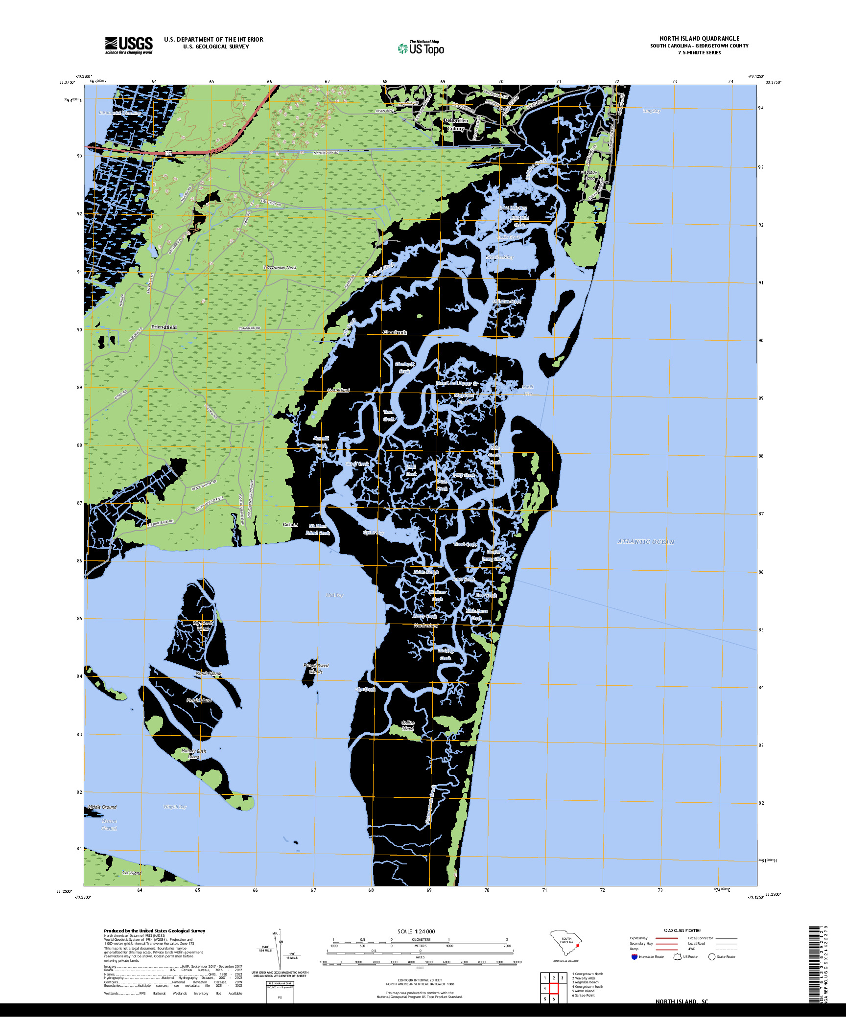 US TOPO 7.5-MINUTE MAP FOR NORTH ISLAND, SC