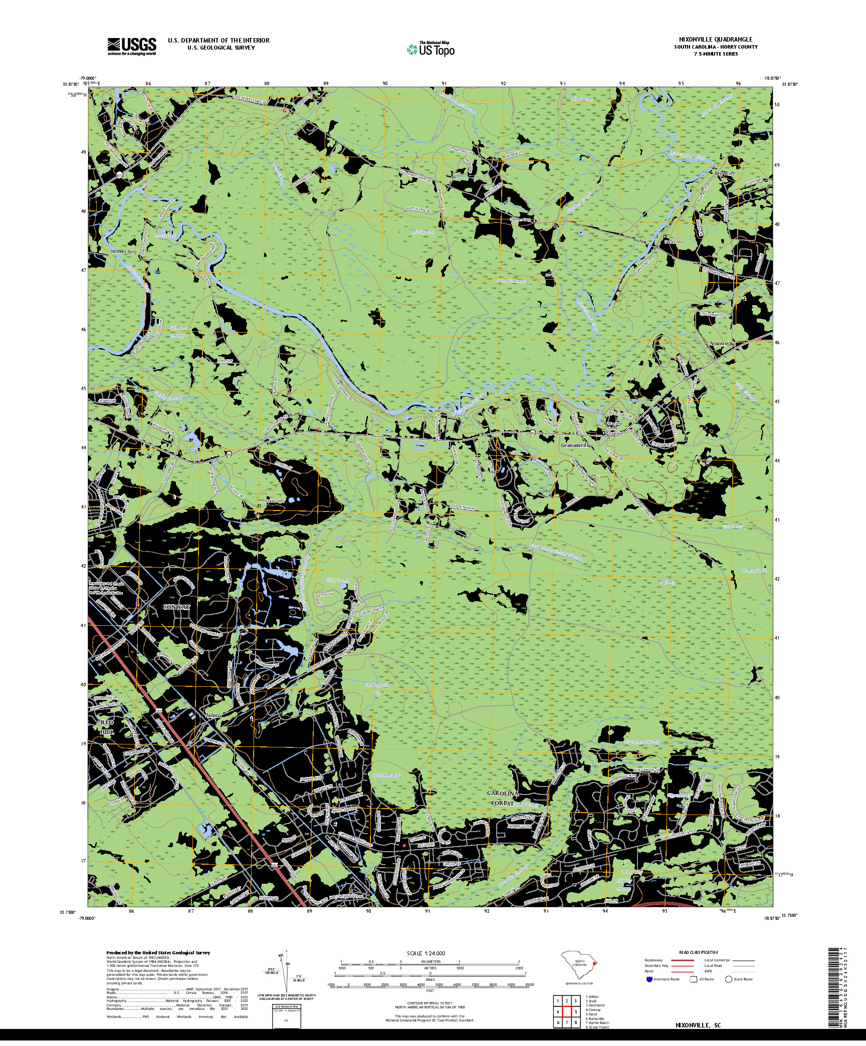 US TOPO 7.5-MINUTE MAP FOR NIXONVILLE, SC
