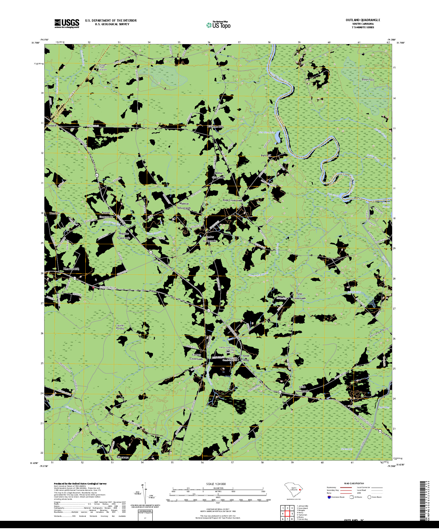 US TOPO 7.5-MINUTE MAP FOR OUTLAND, SC