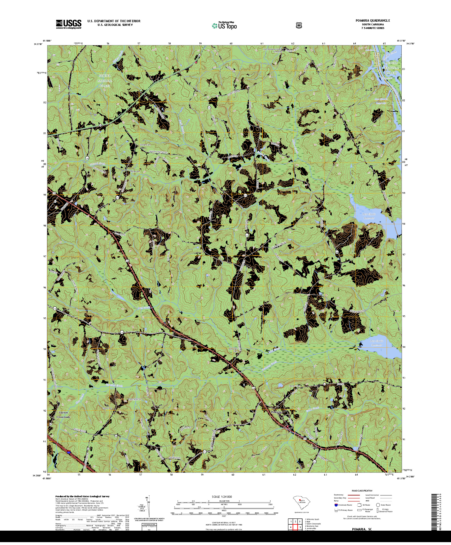 US TOPO 7.5-MINUTE MAP FOR POMARIA, SC