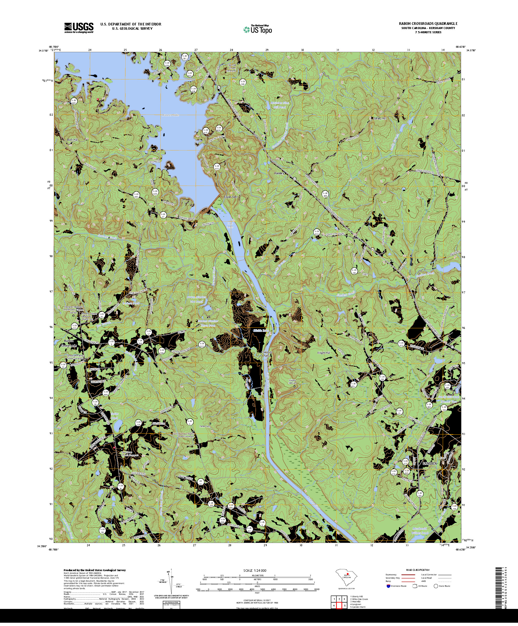 US TOPO 7.5-MINUTE MAP FOR RABON CROSSROADS, SC