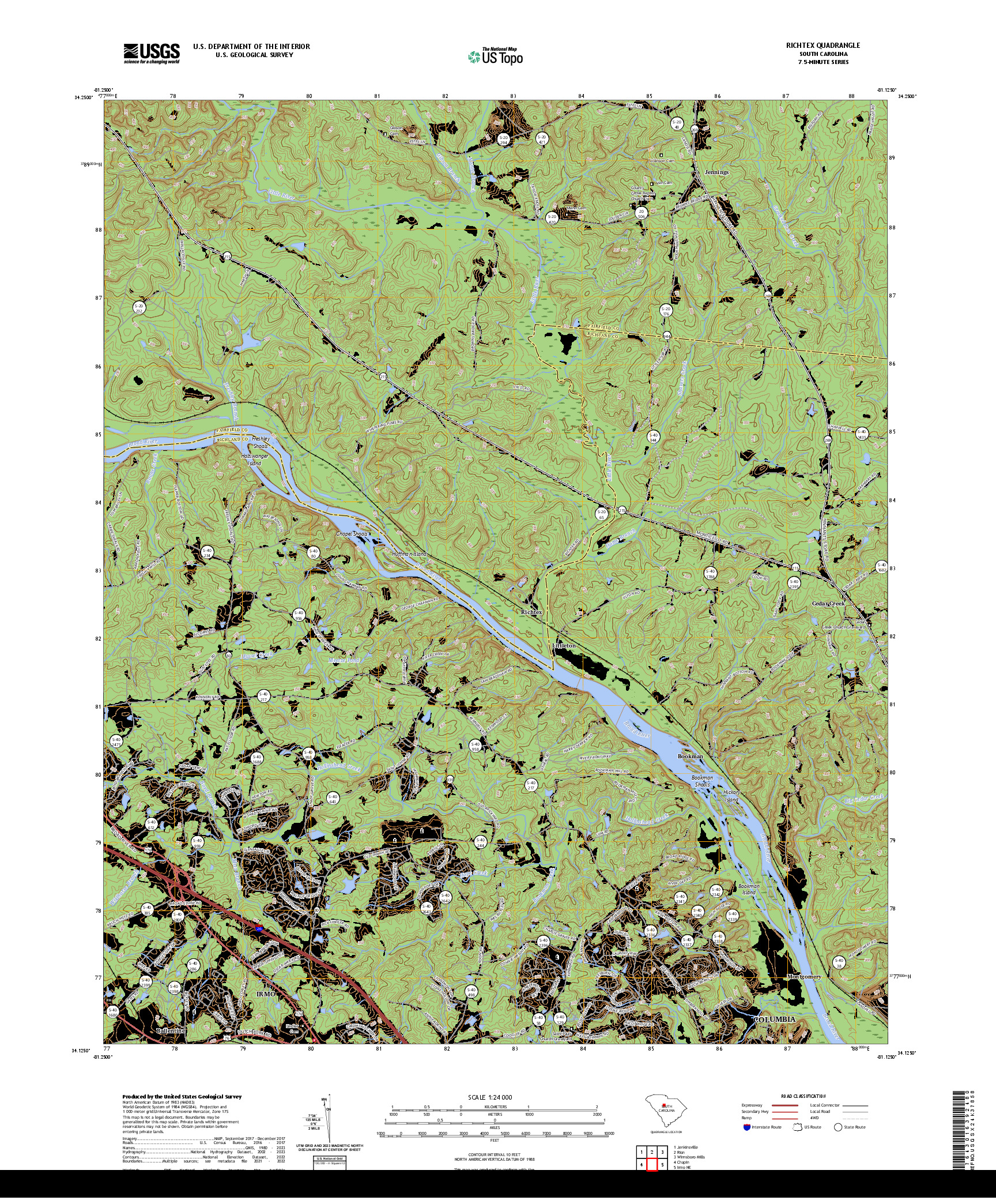 US TOPO 7.5-MINUTE MAP FOR RICHTEX, SC