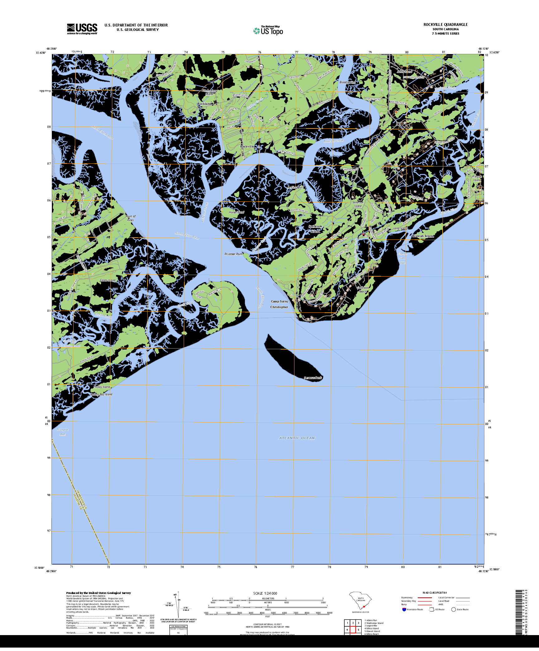 US TOPO 7.5-MINUTE MAP FOR ROCKVILLE, SC