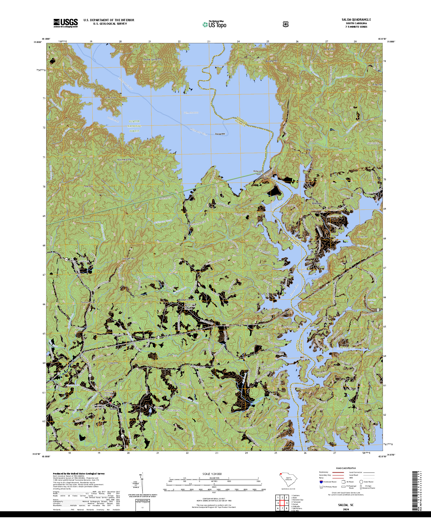 US TOPO 7.5-MINUTE MAP FOR SALEM, SC