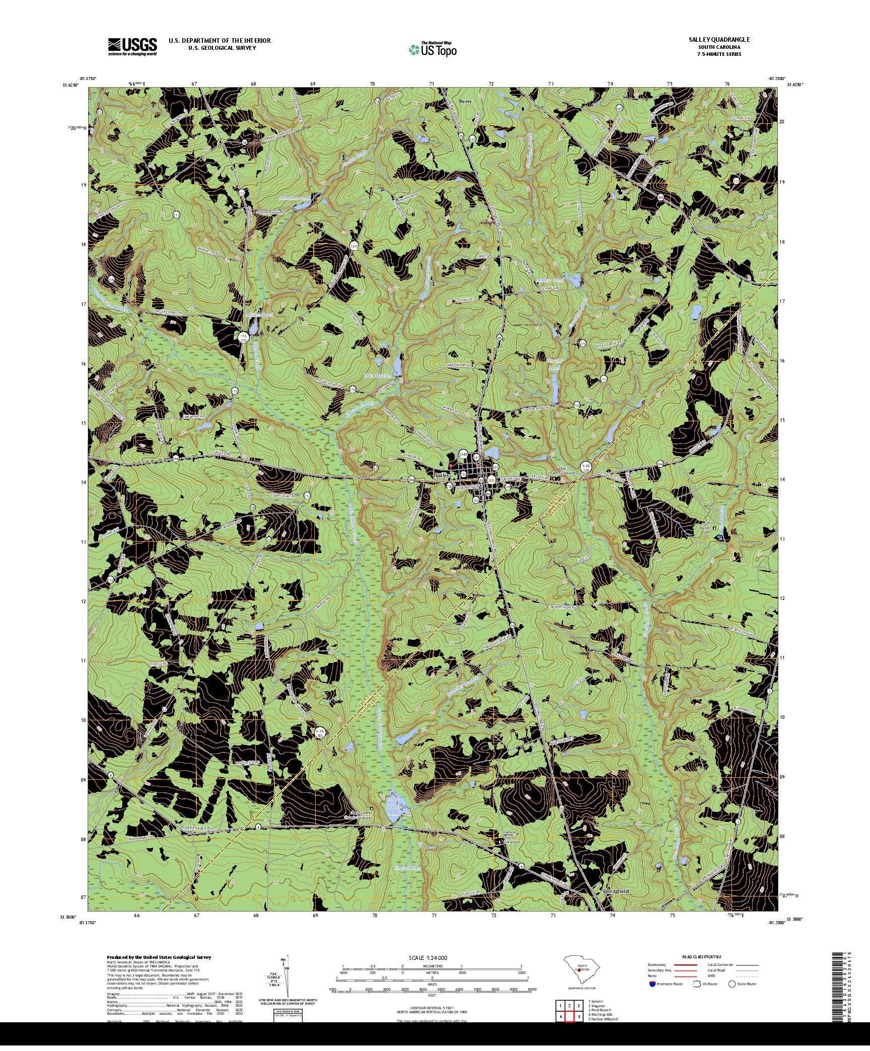 US TOPO 7.5-MINUTE MAP FOR SALLEY, SC