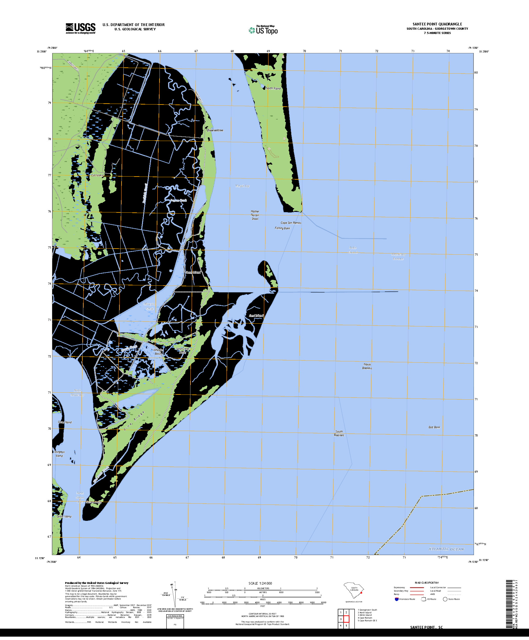 US TOPO 7.5-MINUTE MAP FOR SANTEE POINT, SC