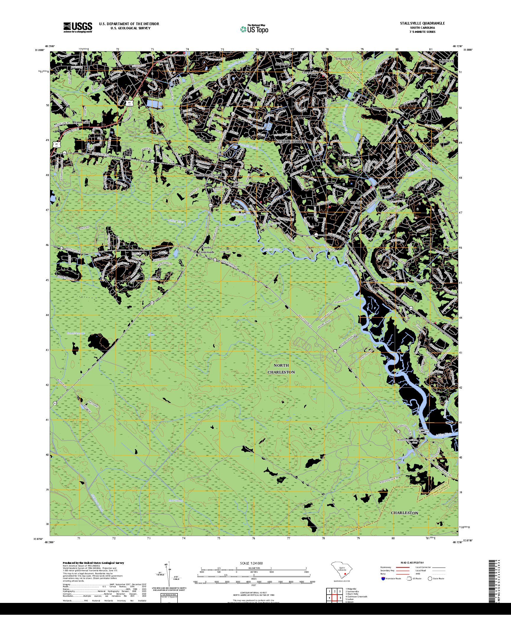 US TOPO 7.5-MINUTE MAP FOR STALLSVILLE, SC