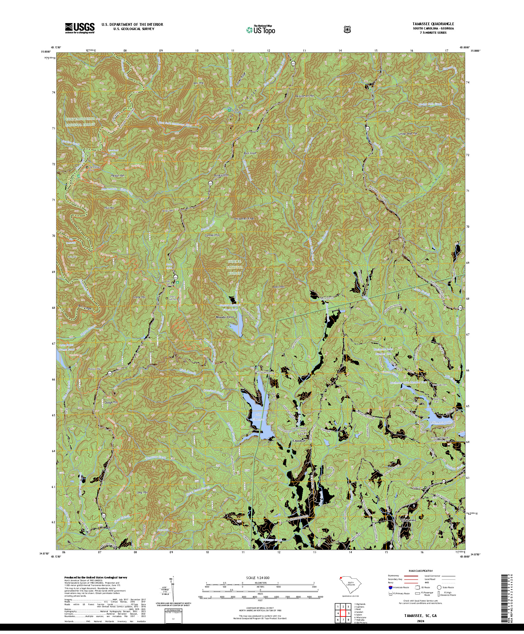 US TOPO 7.5-MINUTE MAP FOR TAMASSEE, SC,GA
